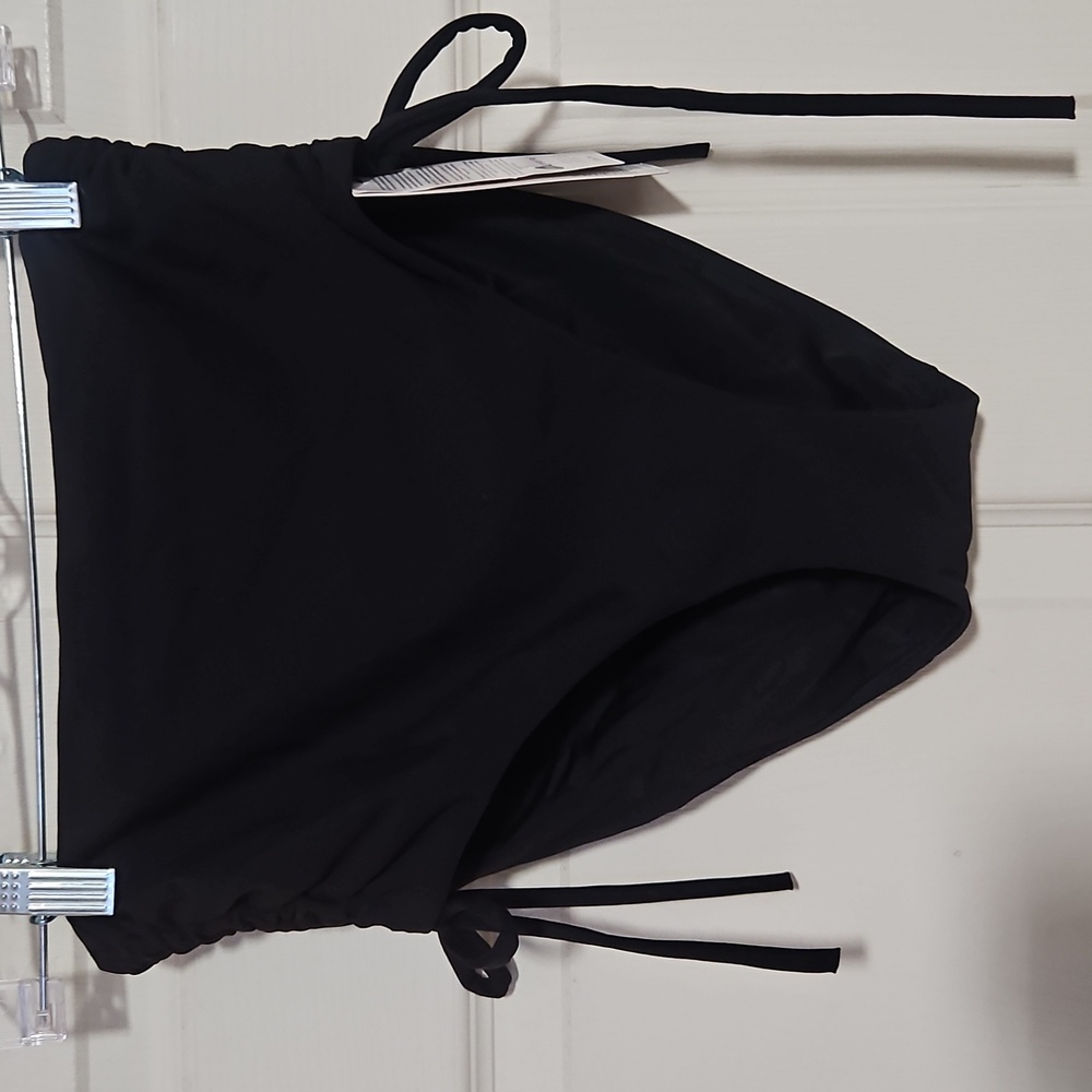 CALIA High Waisted Ruched Side Tie Swim Bottoms: BLACK: NEW WITH TAGS: SZ XS